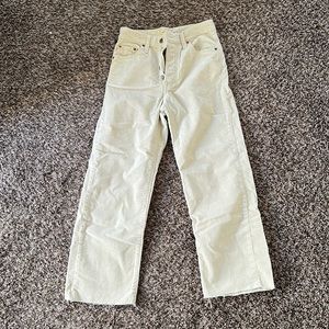 Levi RIBCAGE STRAIGHT ANKLE CORDUROY WOMEN'S PANTS in cream